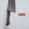 11-Inch Raindrop Damascus Chinese Vegetable Cleaver — Rosewood Handle & Lanyard Hole by JW SteelCrafts