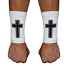 Faith Cross White Wrist Support Sleeves