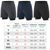Men 2 In 1 Sport Shorts Quick Dry Jogger Marathon Shorts With Liner Breathable Running Fitness Double Deck Shorts Casual Shorts Gym Sports Fitness Jogging Workout Training Clothes by Stevvex