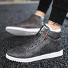 Men's Black Business Winter Shoes Casual High Top Cotton Leather Boots Plush Warm Sneakers Waterproof Snow Booties Fashion Sporting Shoes Leather Boots Winter Sneakers Outdoor Casual Office Shoes by Stevvex