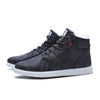 Men's Black Business Winter Shoes Casual High Top Cotton Leather Boots Plush Warm Sneakers Waterproof Snow Booties Fashion Sporting Shoes Leather Boots Winter Sneakers Outdoor Casual Office Shoes by Stevvex