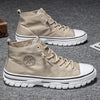 Men's Canvas Shoes Male High Top Casual Gray Skateboarding Vulcanized Shoes Comfort Sneakers Comfortable Outdoor Sport Walking Fashion Sneakers High Top Casual Shoes Walking Sneakers by Stevvex