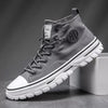 Men's Canvas Shoes Male High Top Casual Gray Skateboarding Vulcanized Shoes Comfort Sneakers Comfortable Outdoor Sport Walking Fashion Sneakers High Top Casual Shoes Walking Sneakers by Stevvex