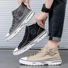 Men's Canvas Shoes Male High Top Casual Gray Skateboarding Vulcanized Shoes Comfort Sneakers Comfortable Outdoor Sport Walking Fashion Sneakers High Top Casual Shoes Walking Sneakers by Stevvex