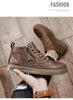 Men's Winter Cotton Shoes High-Top Fashion Casual Trend Boots Flat Shoes Winter Snow Boots Warm Ankle Booties Outdoor Work Shoes For Cold Weather Soft Comfortable Walking Brown Shoes by Stevvex