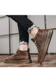 Men's Winter Cotton Shoes High-Top Fashion Casual Trend Boots Flat Shoes Winter Snow Boots Warm Ankle Booties Outdoor Work Shoes For Cold Weather Soft Comfortable Walking Brown Shoes by Stevvex
