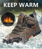 Men's Winter Snow Boots Waterproof Leather Sports Super Warm Men's Boots Outdoor Hiking Boots Work Travel Shoes Trail Climbing Shoes Lace Up Anti-Slip Waterproof Working Outdoor Boots by Stevvex
