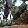 Men Waterproof Hiking Shoes Breathable Tactical Combat Boots New Outdoor Climbing Shoes Winter Snow Boots Warm Fur Lined Non Slip Leather Hiking Walking Shoes For Mens by Stevvex