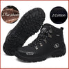 Men Waterproof Hiking Shoes Breathable Tactical Combat Boots New Outdoor Climbing Shoes Winter Snow Boots Warm Fur Lined Non Slip Leather Hiking Walking Shoes For Mens by Stevvex