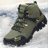 Men Waterproof Hiking Shoes Breathable Tactical Combat Boots New Outdoor Climbing Shoes Winter Snow Boots Warm Fur Lined Non Slip Leather Hiking Walking Shoes For Mens by Stevvex