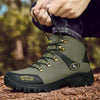 Men Waterproof Hiking Shoes Breathable Tactical Combat Boots New Outdoor Climbing Shoes Winter Snow Boots Warm Fur Lined Non Slip Leather Hiking Walking Shoes For Mens by Stevvex