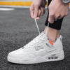 Men White Casual Leather Fashion Sneakers Breathable Sports Running Shoes Leather Running Sport Air Cushion Outdoor Training Sneakers High Quality Design by Stevvex
