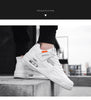 Men White Casual Leather Fashion Sneakers Breathable Sports Running Shoes Leather Running Sport Air Cushion Outdoor Training Sneakers High Quality Design by Stevvex