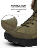 Men Winter Snow Boots Waterproof Leather Outdoor Hiqh Quality Boots Training Boots Non-Slip Warm Waterproof Mid Calf Shoes Outdoor Hiking Climbing Full Fur Lined Design by Stevvex