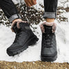 Men Winter Snow Boots Waterproof Leather Outdoor Hiqh Quality Boots Training Boots Non-Slip Warm Waterproof Mid Calf Shoes Outdoor Hiking Climbing Full Fur Lined Design by Stevvex