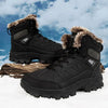 Men Winter Snow Boots Waterproof Leather Outdoor Hiqh Quality Boots Training Boots Non-Slip Warm Waterproof Mid Calf Shoes Outdoor Hiking Climbing Full Fur Lined Design by Stevvex