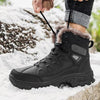 Men Winter Snow Boots Waterproof Leather Outdoor Hiqh Quality Boots Training Boots Non-Slip Warm Waterproof Mid Calf Shoes Outdoor Hiking Climbing Full Fur Lined Design by Stevvex