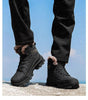 Men Winter Snow Boots Waterproof Leather Outdoor Hiqh Quality Boots Training Boots Non-Slip Warm Waterproof Mid Calf Shoes Outdoor Hiking Climbing Full Fur Lined Design by Stevvex