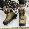 Men Winter Snow Boots Waterproof Leather Outdoor Hiqh Quality Boots Training Boots Non-Slip Warm Waterproof Mid Calf Shoes Outdoor Hiking Climbing Full Fur Lined Design by Stevvex