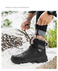 Men Winter Snow Boots Waterproof Leather Outdoor Hiqh Quality Boots Training Boots Non-Slip Warm Waterproof Mid Calf Shoes Outdoor Hiking Climbing Full Fur Lined Design by Stevvex