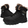 Men Winter Snow Boots Waterproof Leather Outdoor Hiqh Quality Boots Training Boots Non-Slip Warm Waterproof Mid Calf Shoes Outdoor Hiking Climbing Full Fur Lined Design by Stevvex
