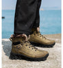 Men Winter Snow Boots Waterproof Leather Outdoor Hiqh Quality Boots Training Boots Non-Slip Warm Waterproof Mid Calf Shoes Outdoor Hiking Climbing Full Fur Lined Design by Stevvex