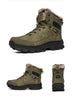 Men Winter Snow Boots Waterproof Leather Outdoor Hiqh Quality Boots Training Boots Non-Slip Warm Waterproof Mid Calf Shoes Outdoor Hiking Climbing Full Fur Lined Design by Stevvex