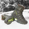 Mens Outdoor Sports Hiking Boots Wear Resisting Work Shoes Footwear Mountain Sport Mid-Cut Black Hiking Boots Outdoor Mountaineering Outdoor Winter Shoes by Stevvex