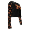 MERCHMOMENT Ghost Patterned Sleeves Women's Mesh Top [Apparel] by Rock Band Apparel