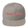 MERCHMOMENT Iron Maiden Classic Logo Grey Embroidered Snap Back Hat [Apparel] by Rock Band Apparel