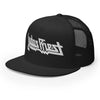 MERCHMOMENT Judas Priest Electric White Logo Embroidered Trucker Hat [Apparel] by Rock Band Apparel