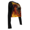 MERCHMOMENT Megadeth Flaming Vic Women's Mesh Top [Apparel] by Rock Band Apparel