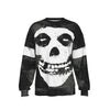 MERCHMOMENT Misfits Giant Skull All Over Print Sweatshirt [Apparel] by Rock Band Apparel