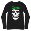 MERCHMOMENT Misfits - Green Skull Long Sleeve T-Shirt [Apparel] by Rock Band Apparel