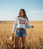 Merica Red Logo Graphic Sweatshirt by Wild Junkie