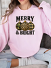 Merry & Bright Camo Leopard Check Bulbs Graphic Sweatshirt by Ocean & 7th