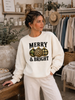 Merry & Bright Camo Leopard Check Bulbs Graphic Sweatshirt by Ocean & 7th
