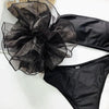 Mesh Ruffle Swimsuit Female Bikini Strapless Swimwear Women High Waist Bikini Set Black Pink Bathing Suit Women Ruffle Bikini Yellow Swimsuit Two Piece Flounce Bathing Suit Set by Stevvex