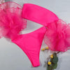 Mesh Ruffle Swimsuit Female Bikini Strapless Swimwear Women High Waist Bikini Set Black Pink Bathing Suit Women Ruffle Bikini Yellow Swimsuit Two Piece Flounce Bathing Suit Set by Stevvex