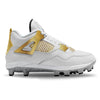 "Metallic Gold" Jordan 4 Retro MCS Cleats by Stadium Custom Kicks