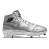 "Metallic Silver" Jordan 1 Retro Cleats by Stadium Custom Kicks