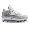 "Metallic Silver" Jordan 4 Retro MCS Cleats by Stadium Custom Kicks