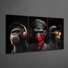 3 Wise Monkeys Mega Glass Wall Art by Insigneart USA