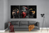 3 Wise Monkeys Mega Glass Wall Art by Insigneart USA