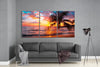 Sunset at the Beach Mega Glass Wall Art by Insigneart USA