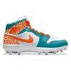 "Miami Elephant" Jordan 1 TD Cleats by Stadium Custom Kicks