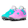"Miami Glitter" Jordan 4 Retro MCS Cleats by Stadium Custom Kicks