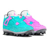 "Miami Glitter" Jordan 4 Retro MCS Cleats by Stadium Custom Kicks