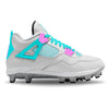 "Miami" Jordan 4 Retro MCS Cleats by Stadium Custom Kicks