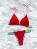 Micro Bikini Set For Women Black Blue Green Pink String Swimwear Women's Halter String Triangle Bikini Set Charming Swimwear Two Piece Swimsuit Women's Swimsuit Push Up Bathers Bathing Suit Bikinis by Stevvex